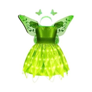Imagem de Vestido LED Para Meninas Com Luzes Roxo E Verde Fantasia Infantil Para