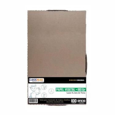 Imagem de Papel Vegetal Ofício 216x355mm 180g 100folhas - Branco - Cassmar