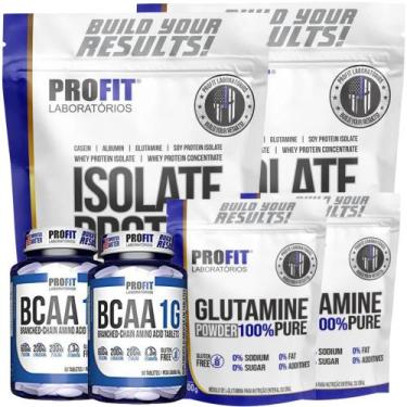 Imagem de 2x Whey Protein Isolado 1,8kg + 2x Glutamina Pura 300g + 2x Bcaa 1G 60