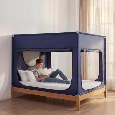 Imagem de ANC POP Tenda de cama portátil com privacidade para adultos, blecaute para dormir em ambientes internos com 3 portas, respirável, grande espaço