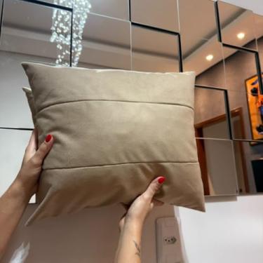Imagem de Kit Almofadas Decorativas com Zíper e Enchimento 45x45cm – Capas em para Sala e Quarto(6,BEGE)