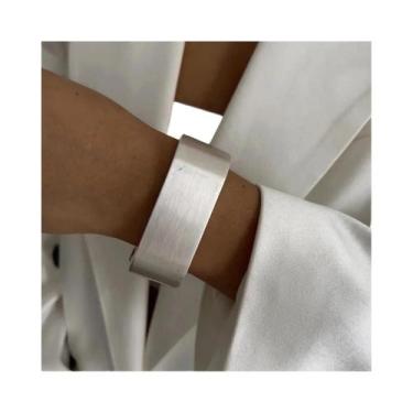 Imagem de Pulseira Feminina Punk Moderna Para Festa, Bracelete Curvo Geométrico 