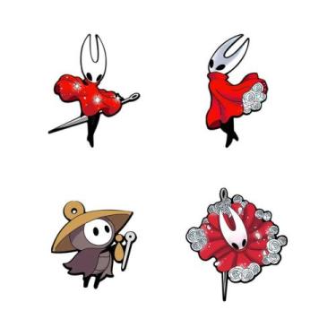 Imagem de Conjunto De Pins Esmaltados Hollow Knight Silksong 4 Peças, Broches De