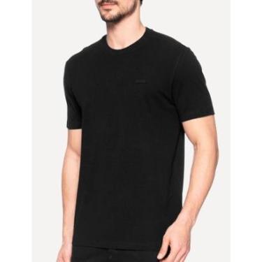 Imagem de Camiseta Calvin Klein Masculina Piquet Rubber Patch Mono Logo Preta-Masculino