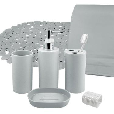Imagem de Kit Banheiro Com 7 Peças Jacki Design Cinza
