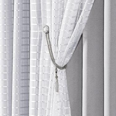 Imagem de Cortina Iris 2 Metros Semi Blackout Sala Quarto Varão Cinza