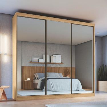 Imagem de Guarda Roupa Casal com Espelhos 3 Portas de Correr em MDF Imperial New Moveis Castro