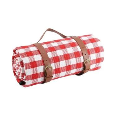 Imagem de Manta De Piquenique Dobrável Impermeável Com Alça De Couro Para Campin