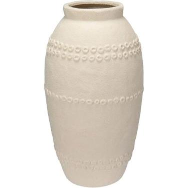Imagem de VASO DECORATIVO ENFEITE CASA HOME&CO CERÂMICA 36x18x18cm CREME