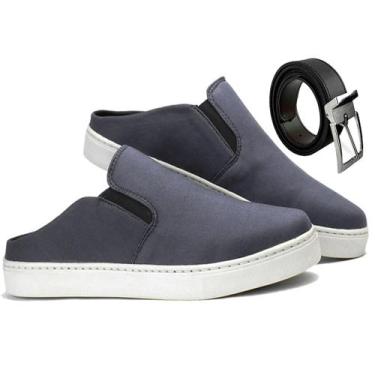 Imagem de Sapatênis Mule Slip On Masculinos Confortavel + Cinto - MP Moda Mascul