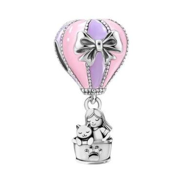 Imagem de Pingente De Salto Alto Rosa Com Formato De Bolo, Contas De Prata Ester