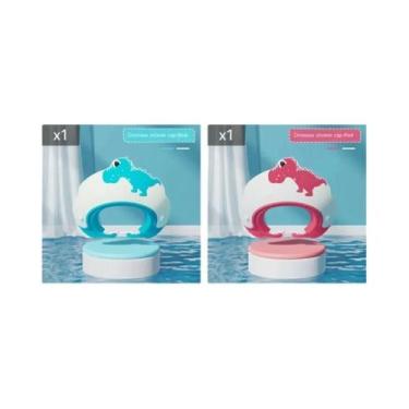 Imagem de Touca De Shampoo Dinossauro Para Bebês, Protetores De Ouvido Ajustávei
