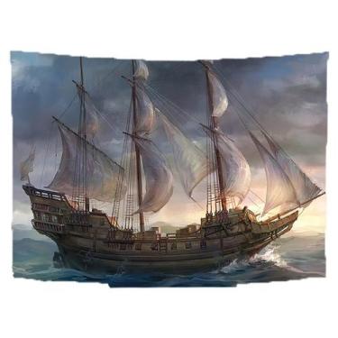 Imagem de Tapeçaria: parede de navios, 150 x 130 cm, microtecido, fibra, estétic