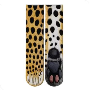 Imagem de Meias Estampa de Animais Adulto Divertidas Unissex 40cm Cano Médio - B
