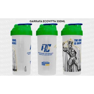Imagem de Coqueteleira Ronnie Coleman 550ml Shaker Academia, Branco, Único