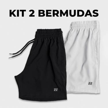Imagem de Kit 2 Bermudas Masculinas Academia Treino Praia Corrida Shorts Elástico Luzzoo-Masculino