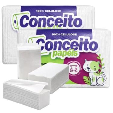 Imagem de Kit 2 Papel Toalha Interfolha 100% Celulose 2.000 Folhas - Conceito
