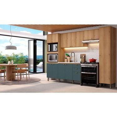Imagem de Cozinha Modulada Finesse Ambiente Composição 22 Capuccino Azul - Thb