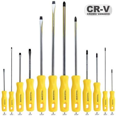 Imagem de Kit Jogo Chave De Fenda Phillips Tradestar 12 Pçs Magnetica