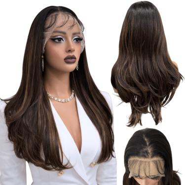 Imagem de Peruca front lace 13x 60cm morena iluminada RH418/30/18C