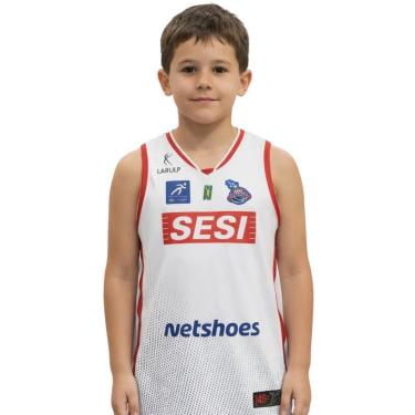 Imagem de Regata Sesi Franca Torcedor Kids Branco e Vermelho - Infantil 4-Masculino
