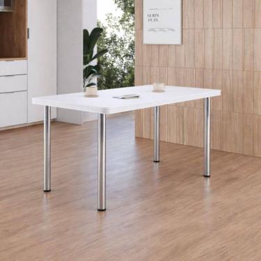 Imagem de Mesa Estrutura Cromada Mc1010-tp800 Tampo 1500x800x45mm Branco