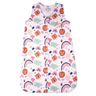 Imagem de Saco de Dormir de Bebê Pijama Suedine Estampado Digital Sem Mangas - Laranja M