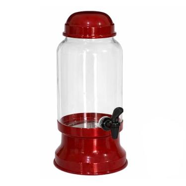 Imagem de Suqueira Barrica Suco Vidro para Liquidos Sucos Água Multiuso 3,2 Litros Gastrobel- Vermelho Verniz