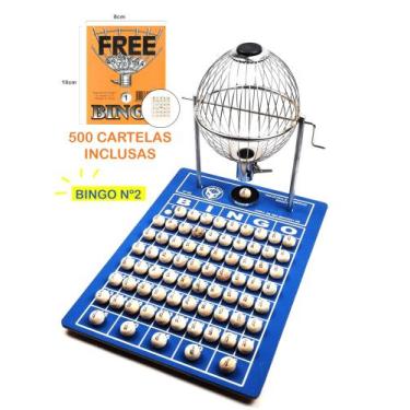 Imagem de Bingo Globo Cromado N2 Completo C/ 500 Cartelas - BingToys