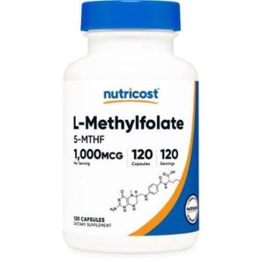 Imagem de Suplemento Nutricost Metilfolato 1000mcg 120 cápsulas-Unissex