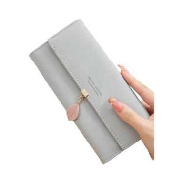 Imagem de Carteira Feminina De Couro PU Para Primavera E Verão Com Pingente De F