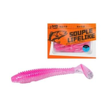 Imagem de Isca Artificial Macia Em Formato De Minhoca Com Anzol De Cabeça De Chu