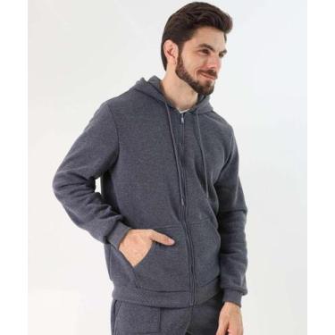 Imagem de Casaco Masculino Moletom Fitness Capuz Marisa Chumbo-50201 - MR, G, Ch
