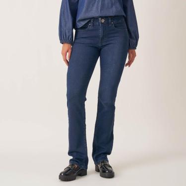 Imagem de Calça Jeans Confort Reta Cintura Alta Cós Revel Listras-Feminino