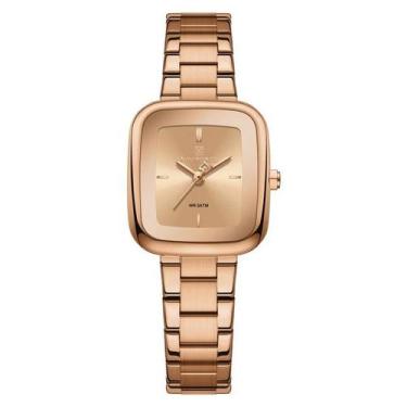 Imagem de Relógio feminino design quadrado à Prova d'Água de Aço Inoxidável - - 