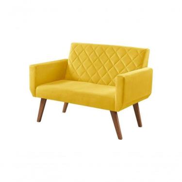 Imagem de Poltrona Namoradeira 2 Lugares Anabelle Suede Amarelo Unidecor