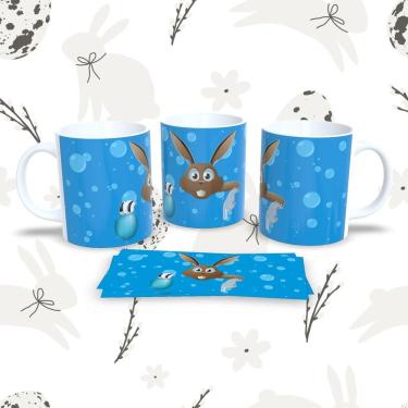 Imagem de Caneca de Porcelana Páscoa 28 Decorada 325ML para Bebidas Quentes e Frias em Porcelana Branca Outras Marcas
