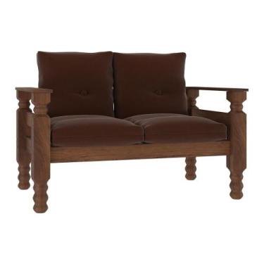 Imagem de Namoradeira 2 Lugares Madeira Maciça Liz Multimóveis Cr7002 Marrom - M