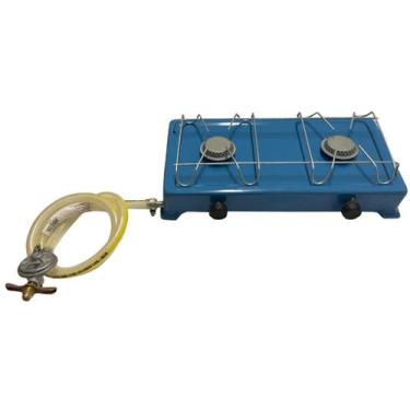 Imagem de Fogão Fogareiro 2 Bocas Camping Com Registro E Mangueira - Jolly