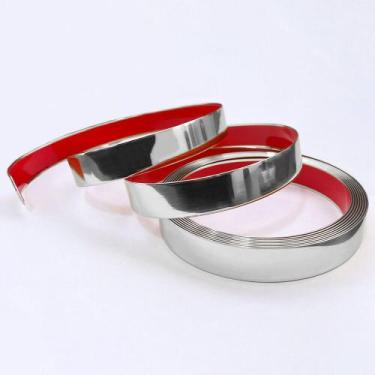 Imagem de Fita Espelhado Adesiva Decoração de Cabeceira Prata 24mm x 5M - Open S