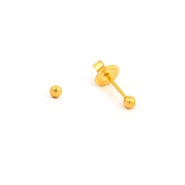 Imagem de BRINCO STUDEX SYSTEM 75 ADULTO BOLA 3MM HASTE LONGA DOURADO linha 3