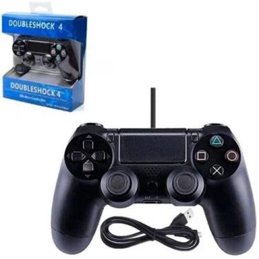 Imagem de Controle com fio  COMPATIVEL para ps4 - PS4 e PC - Preto kbc - DOUBLE