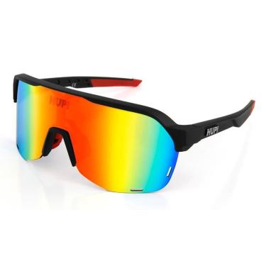 Imagem de Óculos de Sol HUPI Huez Preto e Vermelho - Lente Dourado-Unissex