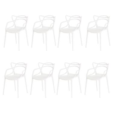 Imagem de Kit 8 Cadeiras Allegra Branca Sala Cozinha Jantar