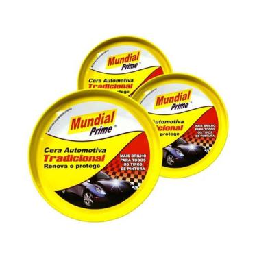 Imagem de Kit Cera Automotiva Tradicional Renova Protege Mundial Prime 200G 3 Un