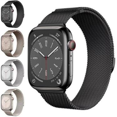 Imagem de Pulseira com Bupper compatível para Apple Watch 44mm Series 4 Milanese
