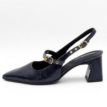 Imagem de Sapato Piccadilly Slingback em Verniz Salto Bloco Feminino-Feminino