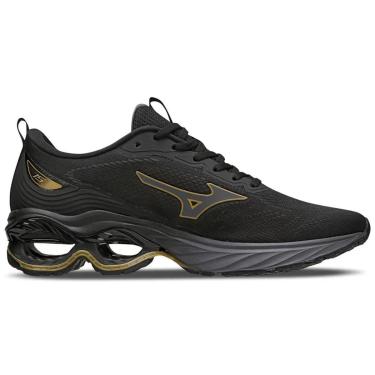 Imagem de Tênis Mizuno Wave Frontier 15 - Masculino - 39 - Preto/Dourado-Masculino