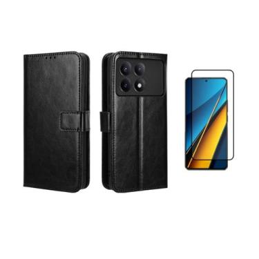 Imagem de Capa Capinha Case Carteira Flip Couro + Pelicula 3d Redmi Note 13 4g -