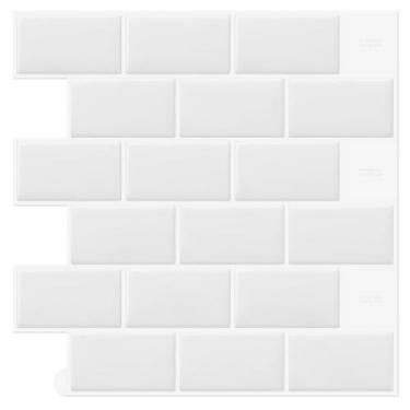 Imagem de Peel and Stick Subway Tile Backsplash DEWOO White 30x30cm